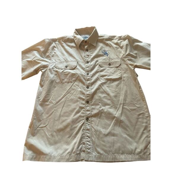 Guy Harvey AFTCO Vented Fishing/ Marlin Shirt Tan M  Short Sleeve Button Up - Picture 5 of 10